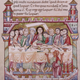 Liutoldus of Mondsee, the Last Supper, from an Evangeliary, second half of the 12th century. Illuminated manuscript, 290 by 200 cm.
Österreichische Nationalbibliothek, Vienna